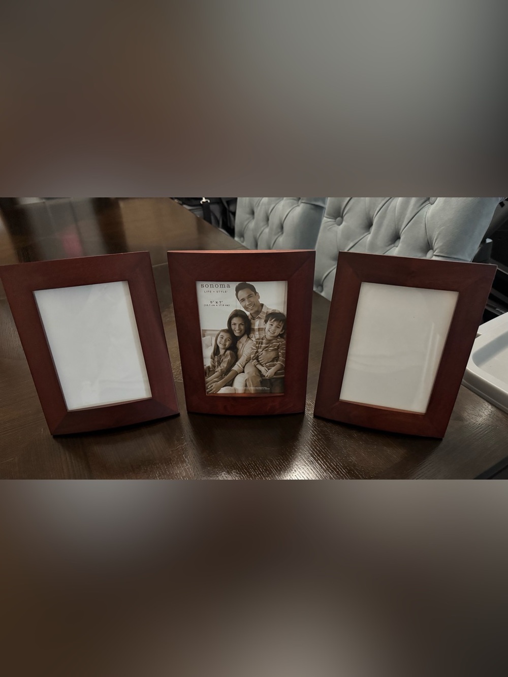 Cherry Wood 5”x7” Picture Frame - Set of 3